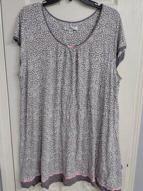 Gray and Pink Spotted Pajama Dress